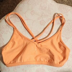 Beyond Yoga Tangerine 🍊 Bra Double Strapped Alloy Bag Speckled Sz XL